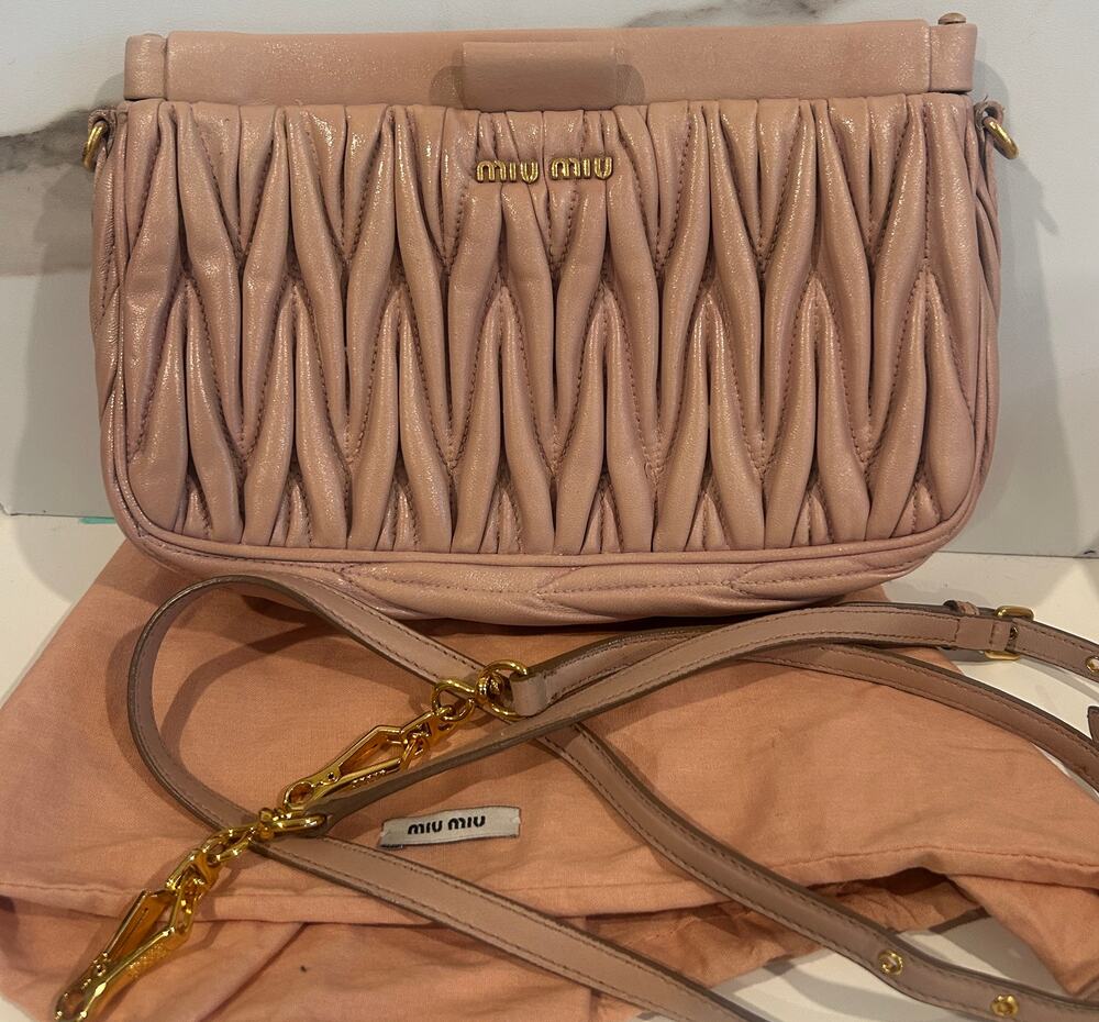Miu Miu Convertible Clutch Crossbody in Matelasse Nappa Leather